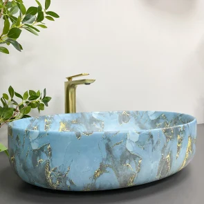Умывальник (раковина) VBI UDINE MARBLE BLUE MATT накладной №4