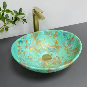 Умывальник (раковина) VBI PARMA MARBLE GREEN MATT накладной №1