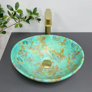Умывальник (раковина) VBI PARMA MARBLE GREEN MATT накладной №4