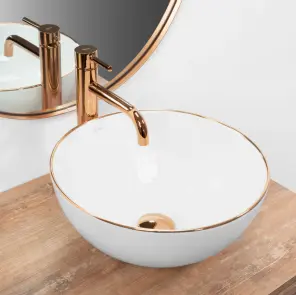 Умивальник (раковина) REA STELLA ROSE GOLD EDGE накладний №2