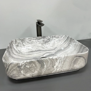 Умивальник (раковина) VBI PALERMO GREY ONYX GLOSSY накладний №3