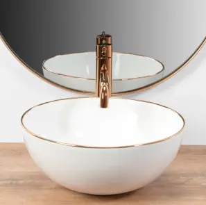 Умивальник (раковина) REA STELLA ROSE GOLD EDGE накладний №3