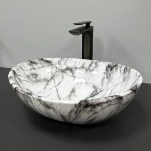 Умивальник (раковина) VBI PARMA STATUARIO GREY VEINS GLOSSY накладний №4
