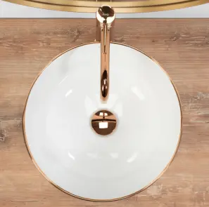 Умивальник (раковина) REA STELLA ROSE GOLD EDGE накладний №4