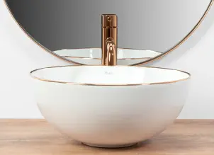 Умивальник (раковина) REA STELLA ROSE GOLD EDGE накладний №5