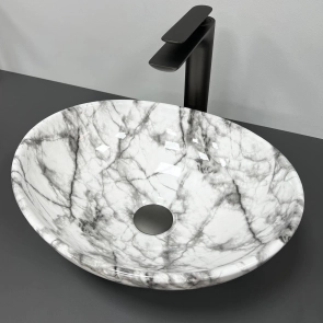 Умивальник (раковина) VBI PARMA STATUARIO BLACK VEINS GLOSSY накладний №4