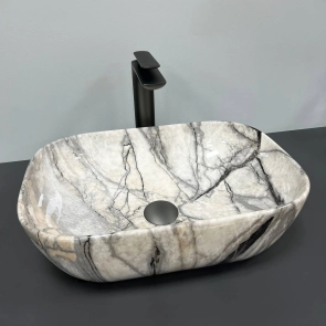 Умывальник (раковина) VBI RAVENNA LIGHT GREY ONYX GLOSSY накладной №1