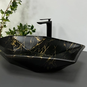 Умывальник (раковина) VBI VENEZIA MARBLE BLACK MATT накладной №4