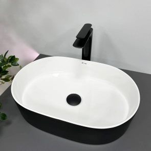 Умивальник (раковина) VBI VERONA 50 BLACK WHITE накладний №3