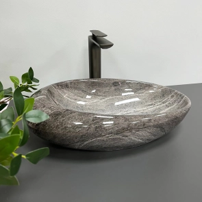 Умивальник (раковина) VBI VICENZA DARK STONE GLOSSY накладний №3