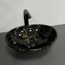 Умывальник (раковина) VBI PARMA MARBLE BLACK GLOSSY накладной