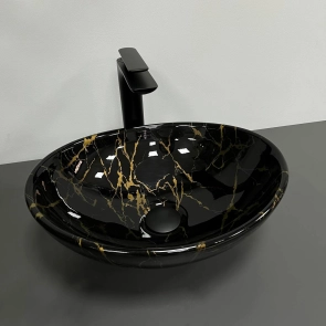 Умивальник (раковина) VBI PARMA MARBLE BLACK GLOSSY накладний №1
