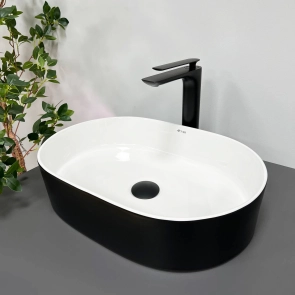 Умивальник (раковина) VBI VERONA 50 BLACK WHITE накладний №4