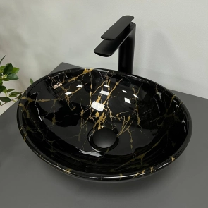 Умивальник (раковина) VBI PARMA MARBLE BLACK GLOSSY накладний №3