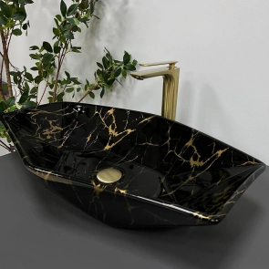 Умивальник (раковина) VBI VENEZIA MARBLE BLACK GLOSSY накладний №4