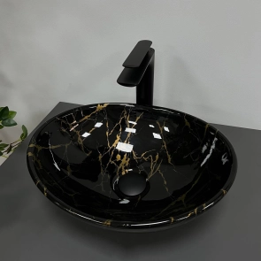 Умивальник (раковина) VBI PARMA MARBLE BLACK GLOSSY накладний №4