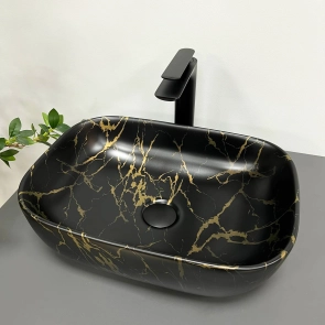 Умивальник (раковина) VBI RAVENNA MARBLE BLACK MATT накладний №1