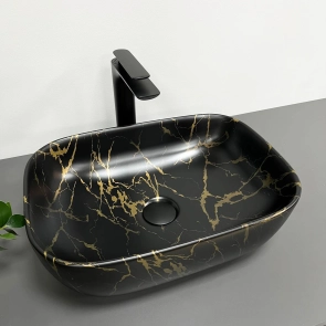 Умивальник (раковина) VBI RAVENNA MARBLE BLACK MATT накладний №3
