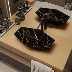 Умивальник (раковина) VBI VENEZIA S MARBLE BLACK MATT накладний №1