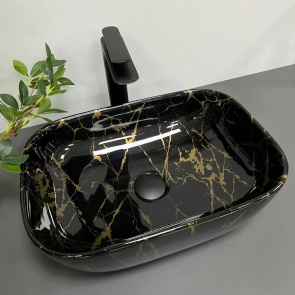Умивальник (раковина) VBI RAVENNA MARBLE BLACK GLOSSY накладний №4