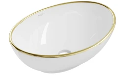 Умывальник (раковина) MEXEN ELZA WHITE GOLD EDGE накладной