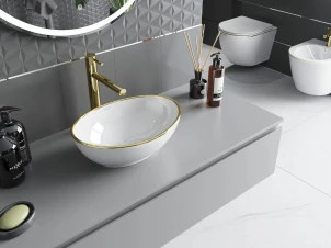 Умивальник (раковина) MEXEN ELZA WHITE GOLD EDGE накладний №2