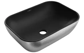 Умывальник (раковина) MEXEN RITA SILVER BRUSHED BLACK MATT накладной