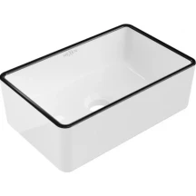 Умывальник (раковина) MEXEN NADIA 36 WHITE BLACK EDGE накладной
