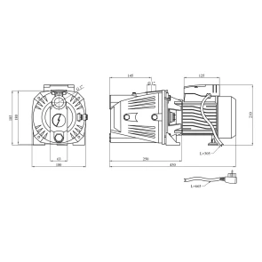 Насос поверхневий FORWATER JET 100L 1.1 кВт Premium №3