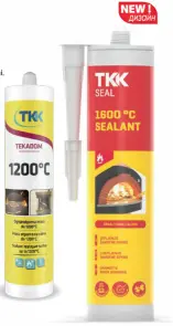 Герметик жаростійкий TKK SEAL 1600 °C sealant чорний 300 мл №1