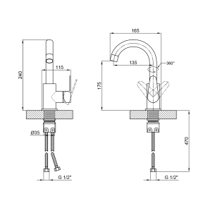 Змішувач для кухні Lidz Vida 015F2 (k35) LDVID015F2NKS43353 Nickel №2