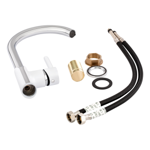 Смеситель для кухни Qtap Grand QTGRAWCR007F Chrome/White №7