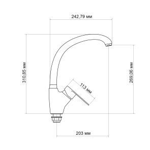 Смеситель для кухни Lidz Tani 007F (k40) LDTAN007FCRM44970 Chrome №2
