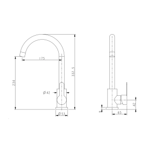Змішувач для кухні U-образний Brinex Pure 015F U-образний Chrome BRIPUR015FCRM №2