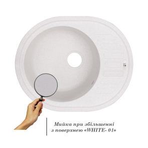 Кухонная мойка Lidz 620x500/200 WHI-01 (LIDZWHI01615500200) №3