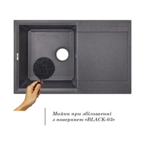 Кухонна мийка Lidz 790x495/230 BLA-03 (LIDZBLA03790495230) №3
