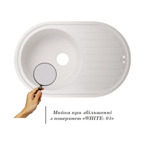 Кухонна мийка Lidz 780x500/200 WHI-01 (LIDZWHI10780500200) №3