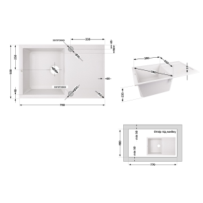 Кухонна мийка Lidz 790x495/230 WHI-01 (LIDZWHI01790495230) №2