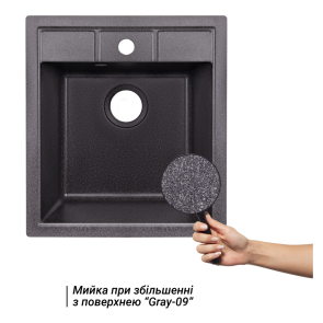 Кухонна мийка Lidz 460х515/200 GRF-13 (LIDZGRF13460515200) №3