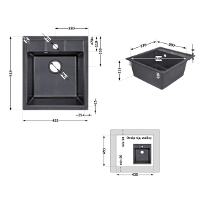 Кухонная мойка Lidz 460х515/200 BLM-14 (LIDZBLM14460515200) №2