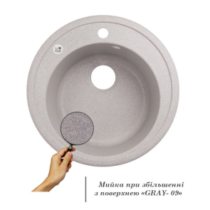 Кухонная мойка Lidz D510/200 GRA-09 (LIDZGRA09D510200) №3