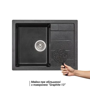 Кухонная мойка Lidz 650x500/200 GRF-13 (LIDZGRF13650500200) №3