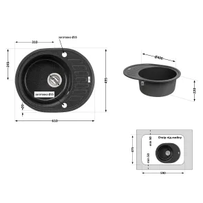 Кухонна мийка Lidz 620x500/200 GRF-13 (LIDZGRF13620500200) №2