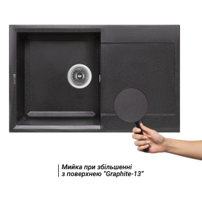 Кухонна мийка Lidz 790x495/230 GRF-13 (LIDZGRF13790495230) №3