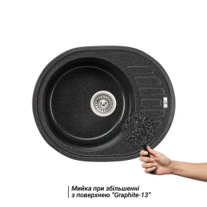 Кухонна мийка Lidz 620x500/200 GRF-13 (LIDZGRF13620500200) №3