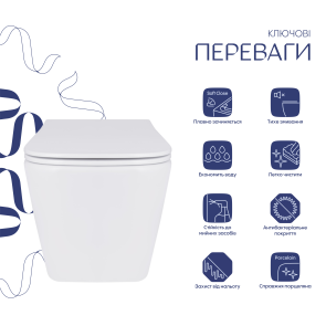 Унитаз подвесной Qtap Tern с сиденьем Soft-close QT17332303ASW №3