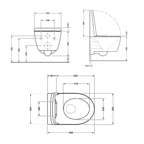 Унитаз подвесной Qtap Taurus безободковый с сиденьем Soft-close QT2433084EUQW №2