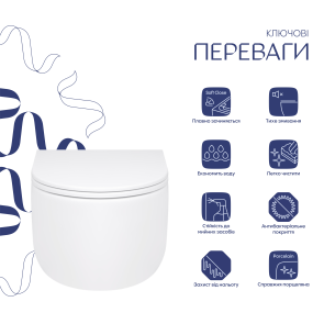 Унитаз подвесной Qtap Taurus безободковый с сиденьем Soft-close QT2433084EUQW №3