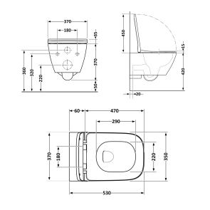 Унітаз підвісний Qtap Gemini безободковий з сидінням Soft-close QT2533076EUQMB №2