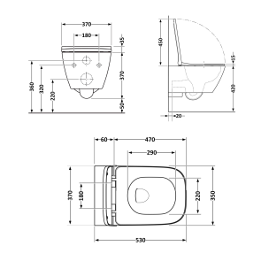Унітаз підвісний Qtap Gemini безободковий з сидінням Soft-close QT2533076EUQW №2